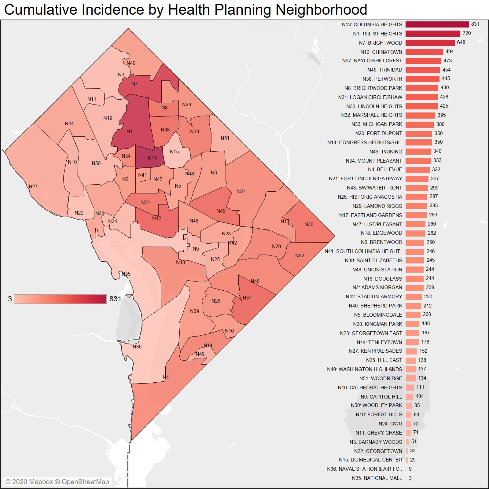 Cumulative Incidence by Health Planning Neighborhood