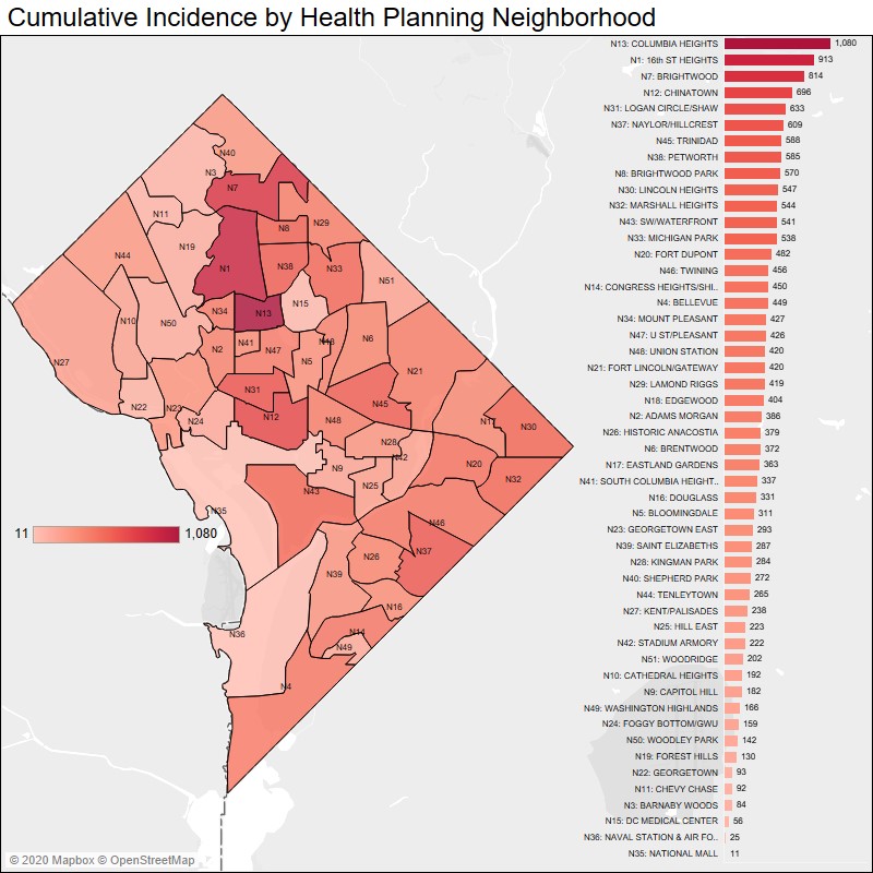 Cumulative Incidence by Health Planning Neighborhood