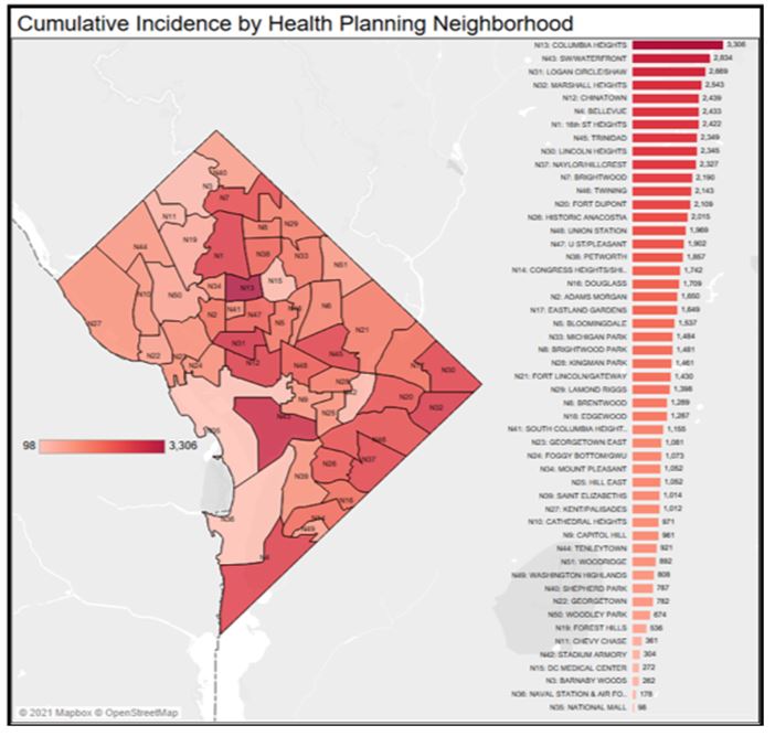 Cumulative Incidence by Health Planning Neighborhood