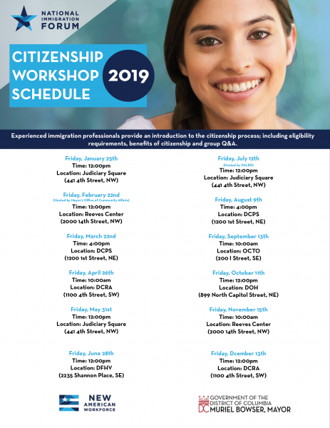 Citizenship Workshop Schedule